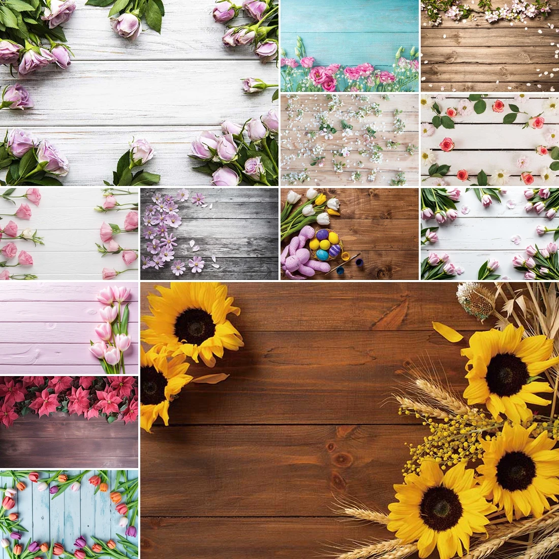 

MOON.QG Wood Flower Board Party Decorations Plank Board Baby Shower Backdrop Photography Accessories Wedding Newborn Backgrounds