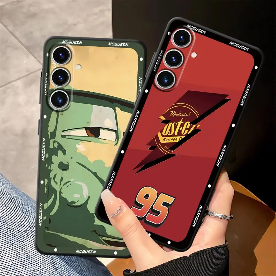 Disney Saetta McQueen Custodia per Samsung Galaxy A24 A55 A35 A41 A36 A32 A51 A73 A22 A52 A26 A72 A23 A53 A25 A71 Nero Morbido
