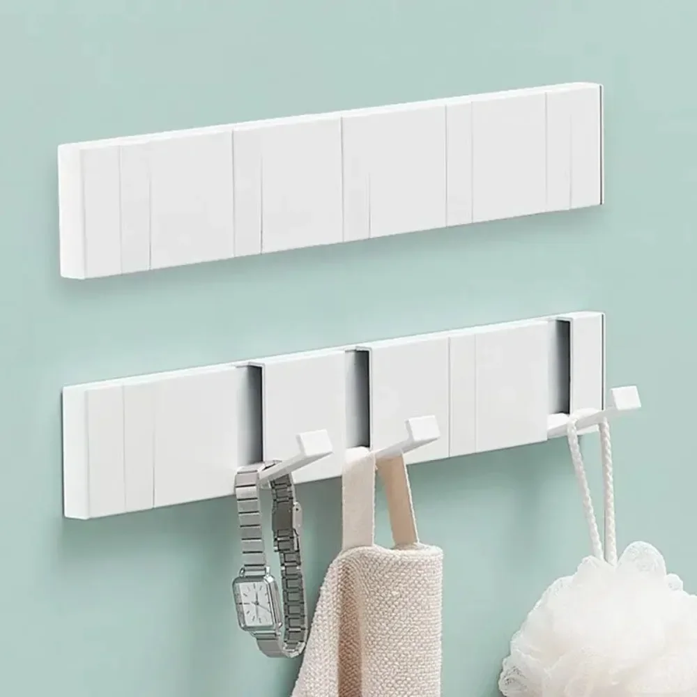 Foldable Coat Rack Wall Hanger Shelves Steel Shelf Behind Door Hooks Clothes Organizer Towel Rack Key Storage Bathroom Furniture