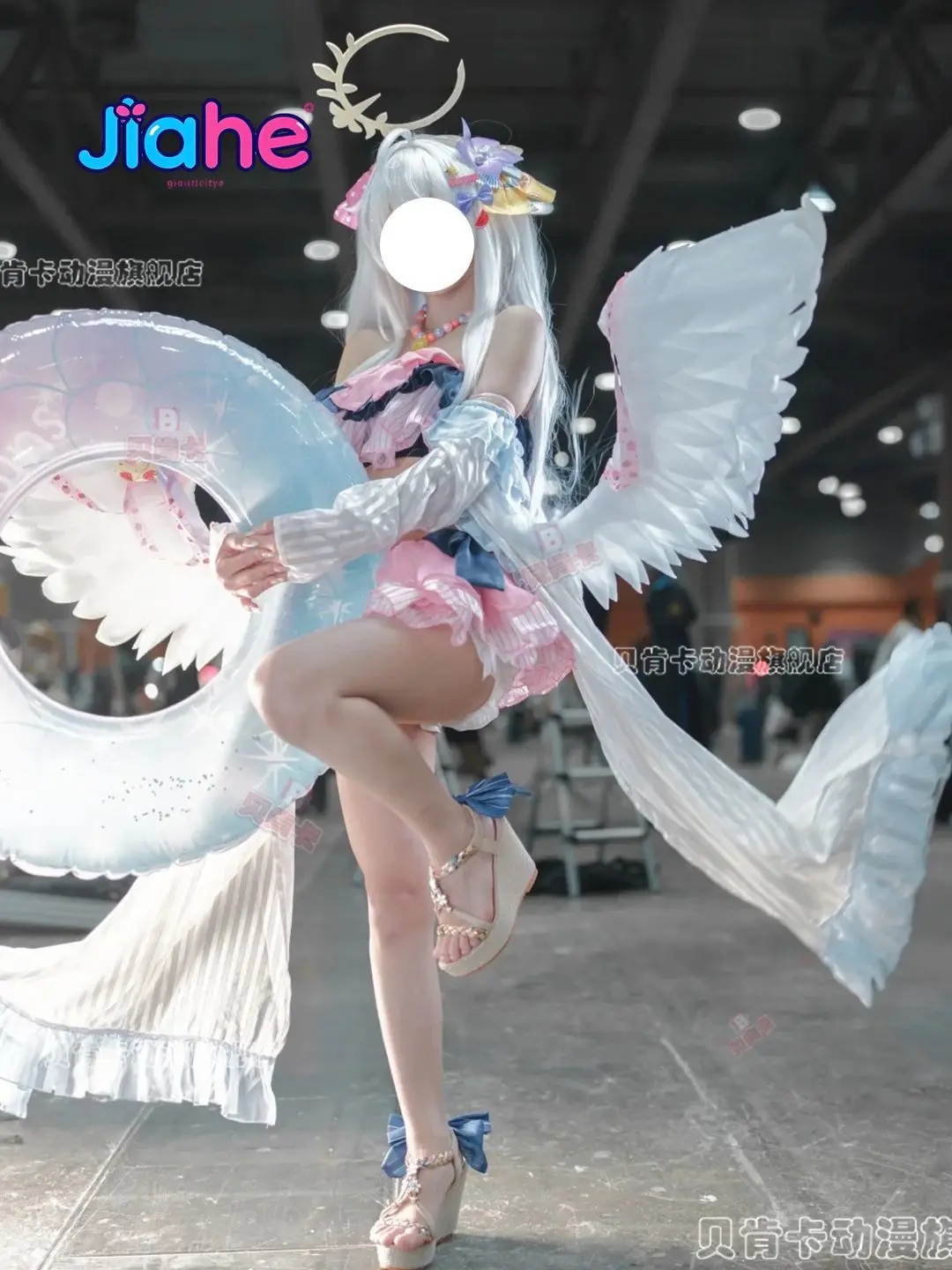 

Shirasu Azusa Anime Blue Archive Cosplay Costume Halloween Carnival Girl Sweet Swimsuit Coat New Beach Shirasu Azusa pink Dress