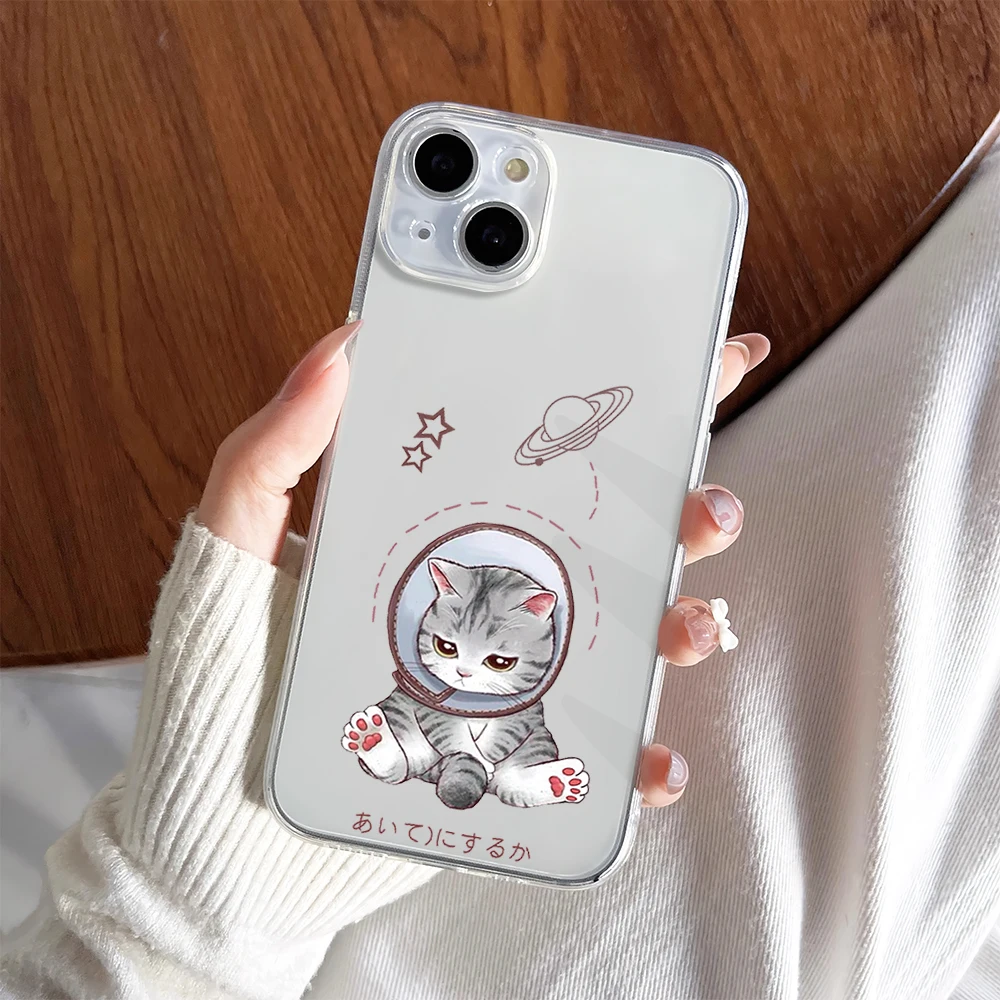 Cute Ragdoll Cat Funny Ins Kawaii Phone Case For iPhone 11 13 16 15 14 12 Pro Max Plus Clear Transparent Soft Shell