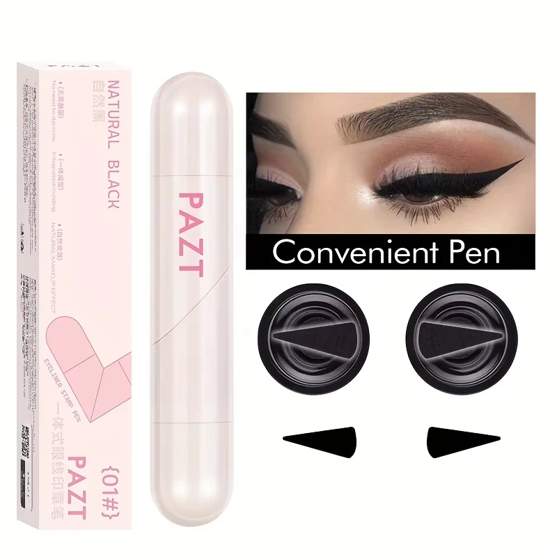 Integrowany eyeliner w pisaku z dwoma końcówkami, obrotowy, precyzyjny, utrwalający kontur, długotrwały, wodoodporny, szybkoschnący eyeliner w płynie.