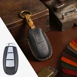 For Suzuki Vitara Swift Ignis Kizashi SX4 Baleno Ertiga Samurai S-Cross Remote Leather Protector Cover Car Key Case Accessories