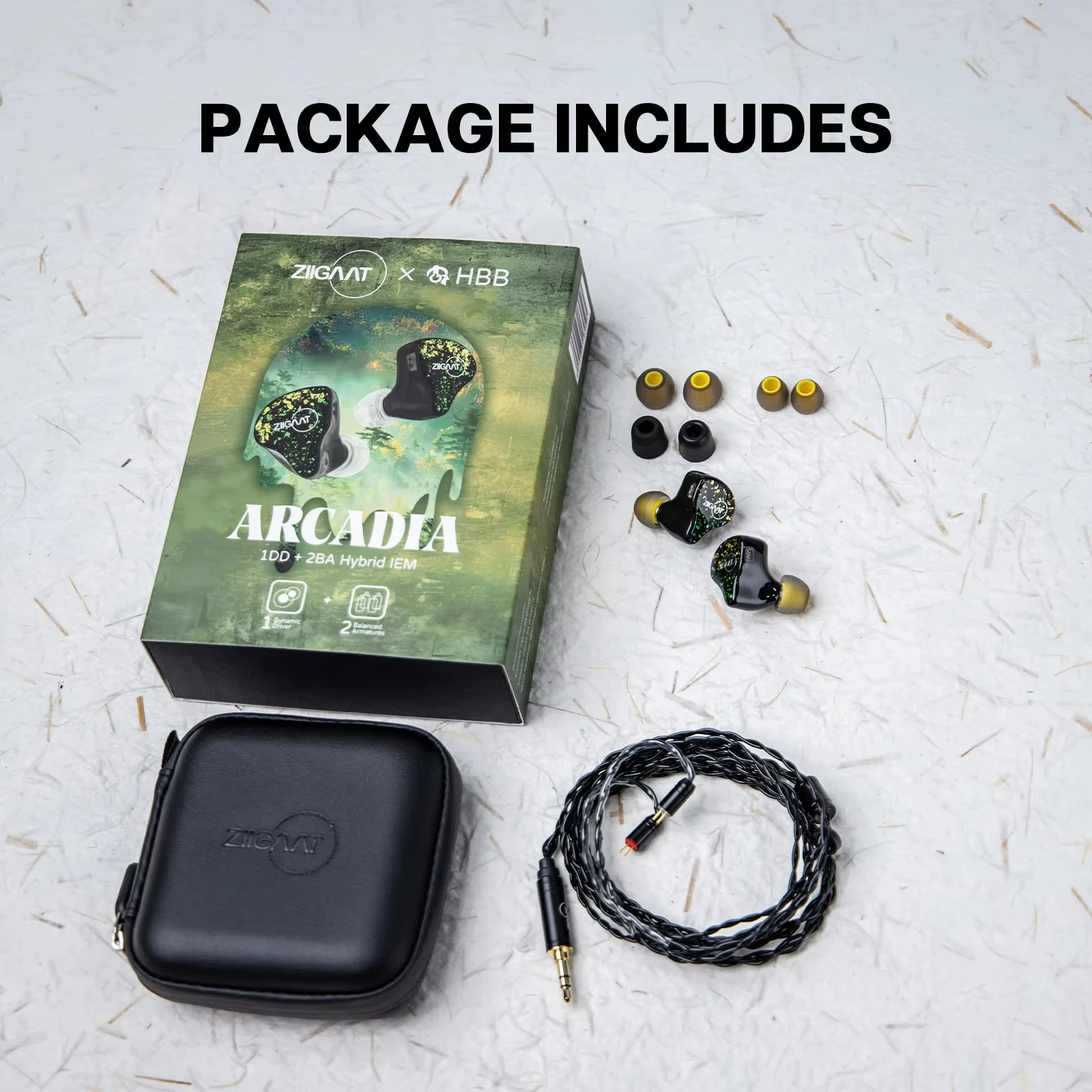 ZiiGaat x HBB Arcadia 1DD+2BA Drivers Hybrid IEM Hifi Earphones