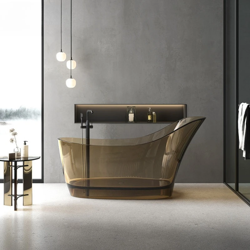 1.7 Meters Brown Transparent Detached Hotel Villa Clubhouse Adult Household Bathtub Bathtub