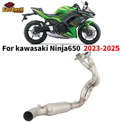 Slip On For Kawasaki Ninja 650 2023 - 2025 Motorcycle Exhaust Full System Escape Moto Modified Stainless steel Front Link Pipe