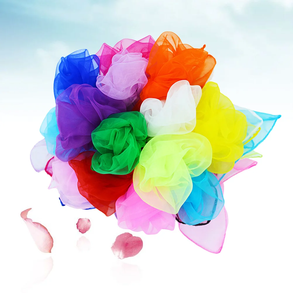 ผ้าพันคอสำหรับการแสดงระบำ 6 ชิ้น ขนาด 60x60 ซม. รูปทรงสี่เหลี่ยมผืนผ้า ทำจากผ้าไหมเทียม น้ำหนักเบา พกพาสะดวก อุปกรณ์ประกอบการแสดงเต้นรำ สีสุ่ม