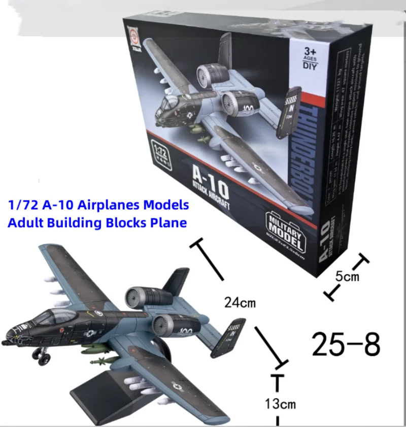 

Aircraft Model Toy 1/72 Scale A10 SU25 ABS Die-Cast Plastic Puzzle Assembly Toys Car M1070 Model Kit To Build Display Educationa