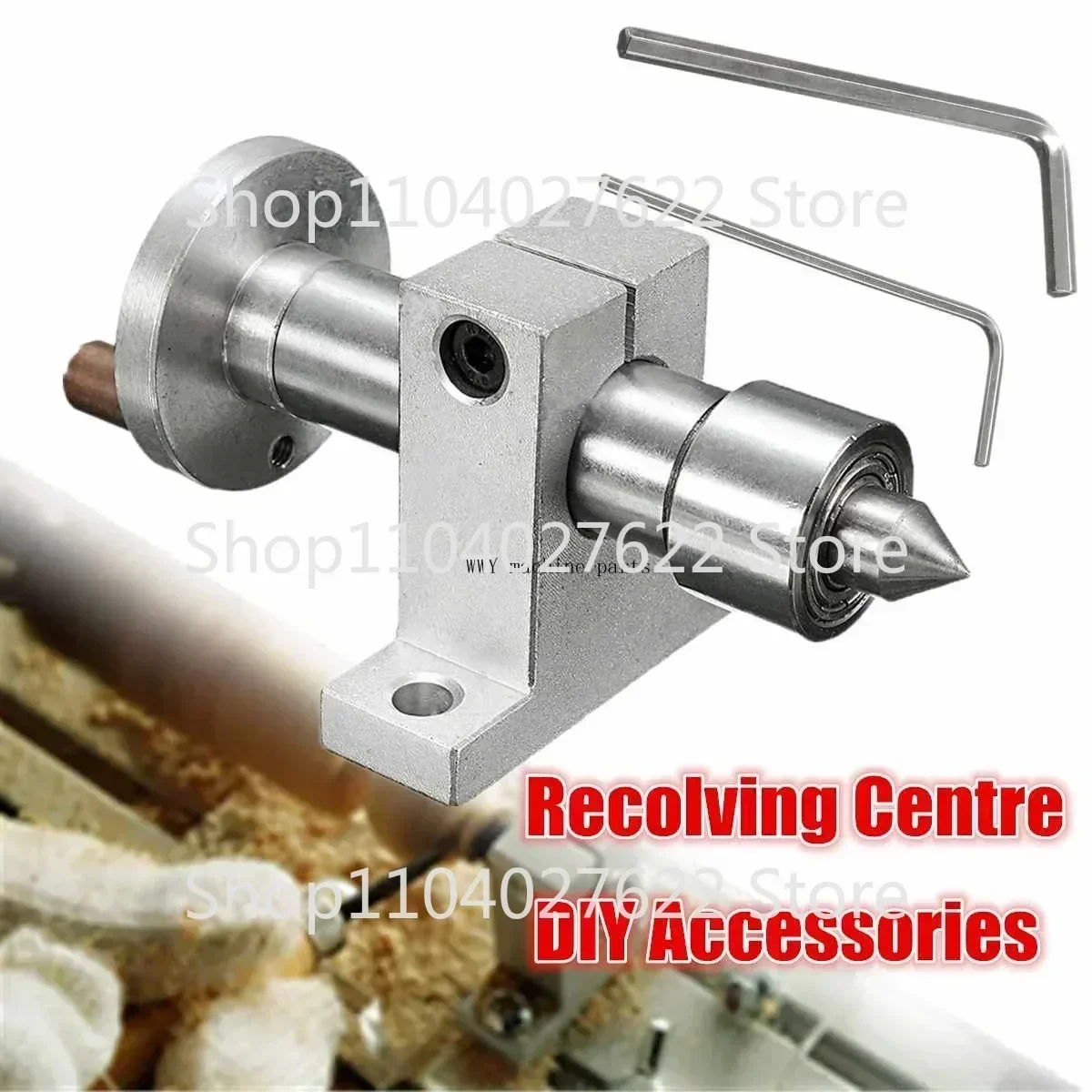 1 set girevole in metallo centrale live con doppio cuscinetto regolabile con 2 chiavi accessori fai da te per mini tornio