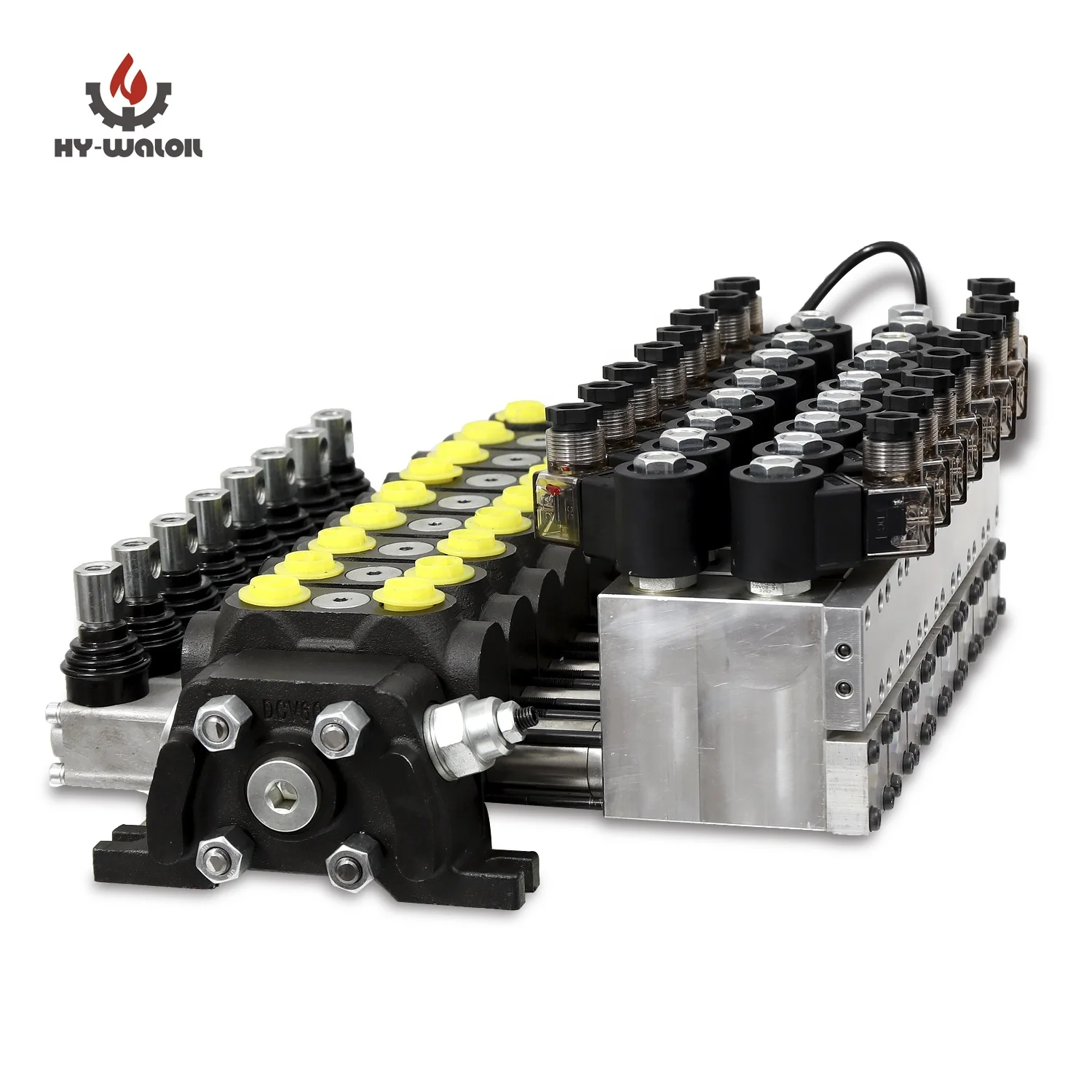 Hy-waloil Forklift 8 Spool Electric 12V 24 Volt  1/2 Sectional Remote Controlled Hydraulic Flow Control Valve for Wreckers