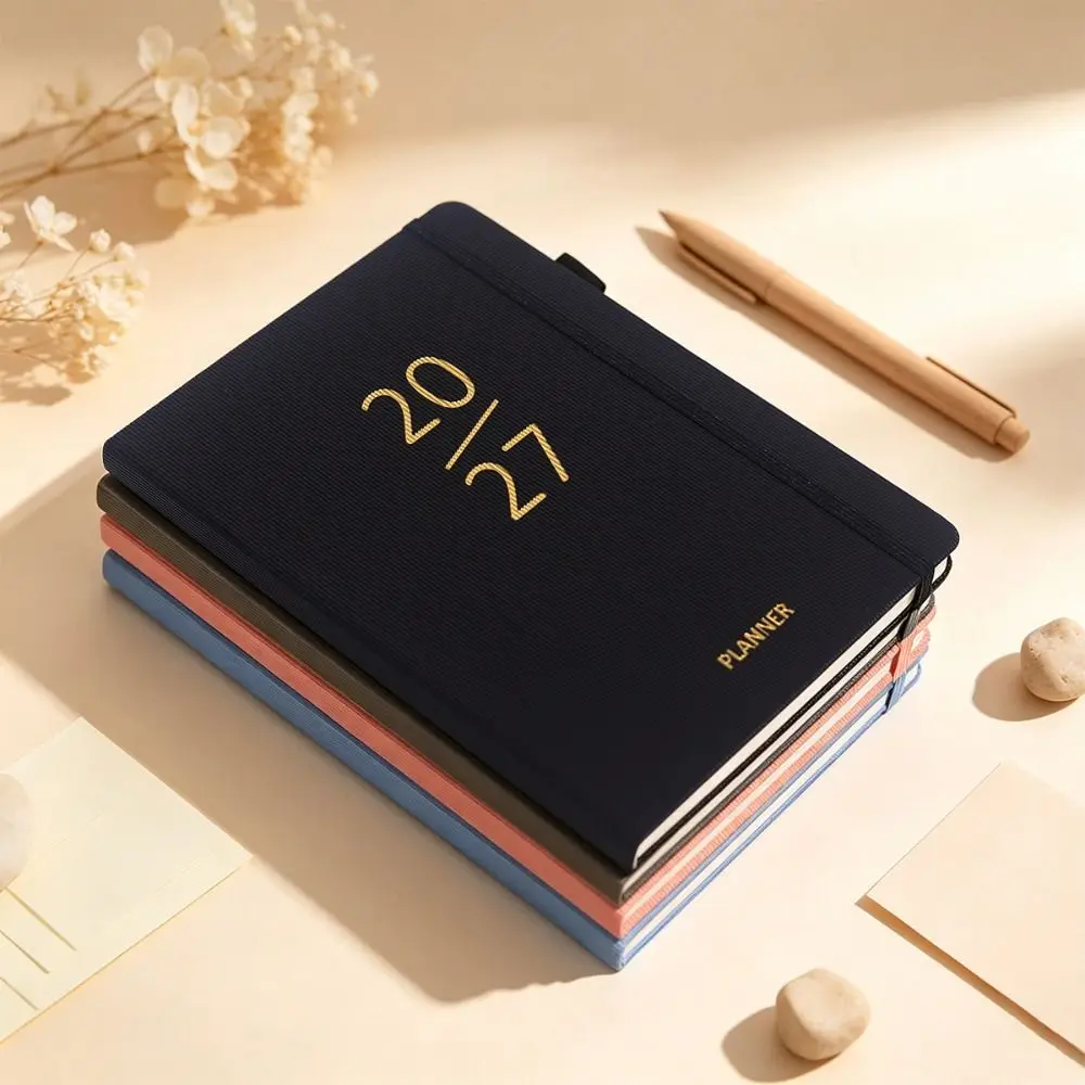 Portable A5 2027 Schedule Book To Do List Planner Reminder Daily Planner Book Textured PU Agenda Book Gift Giving