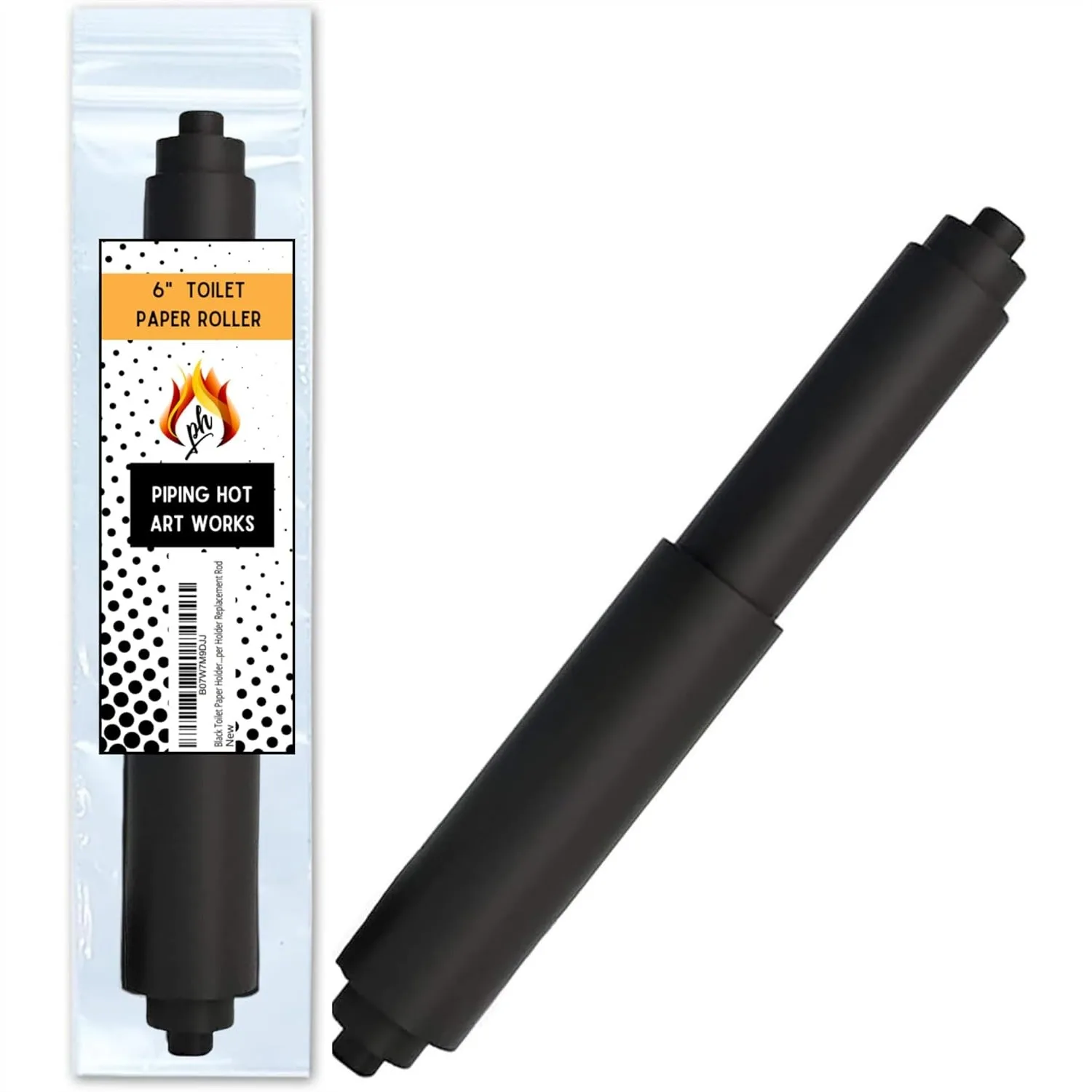 

Black Toilet Paper Holder Spring Rod, 6 Inch Replacement Spindle for Standard and Wider Rolls, Durable Plastic