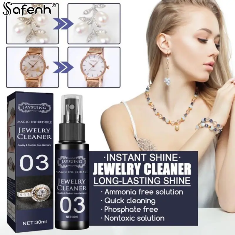 New Jewelry Cleaner Tarnish Remover Diamonds Color Gold Jewelry Stain Clean Spray 30ML Jewelry Cleaner Brand New Net