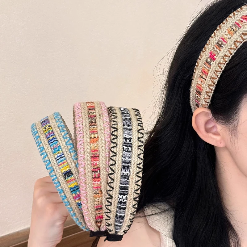 Style ethnique tissé bandeaux pour femmes bohème Vocation cheveux cerceau bandeau Photo bandeau bandeaux cheveux accessoires chapeaux