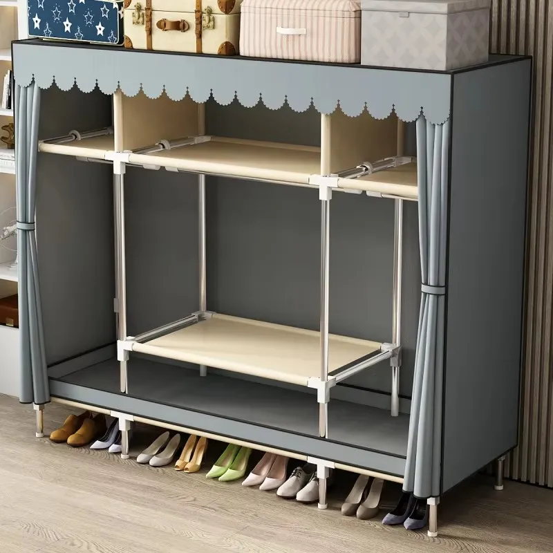 

Dustproof Wardrobe Portable Bedroom Clothing Rack Reinforced Storage Cabinet Oxford Cloth Waterproof Cupboard Closet Organizer
