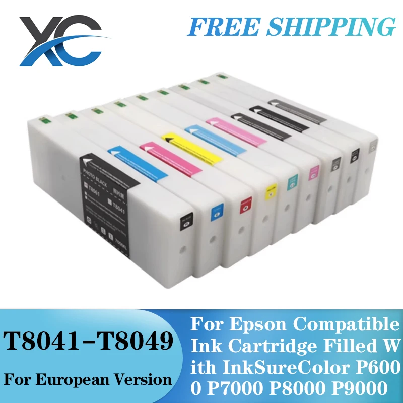 For European Version T8041-T8049 Compatible Ink Cartridge Filled With Ink For Epson SureColor P6000 P7000 P8000 P9000