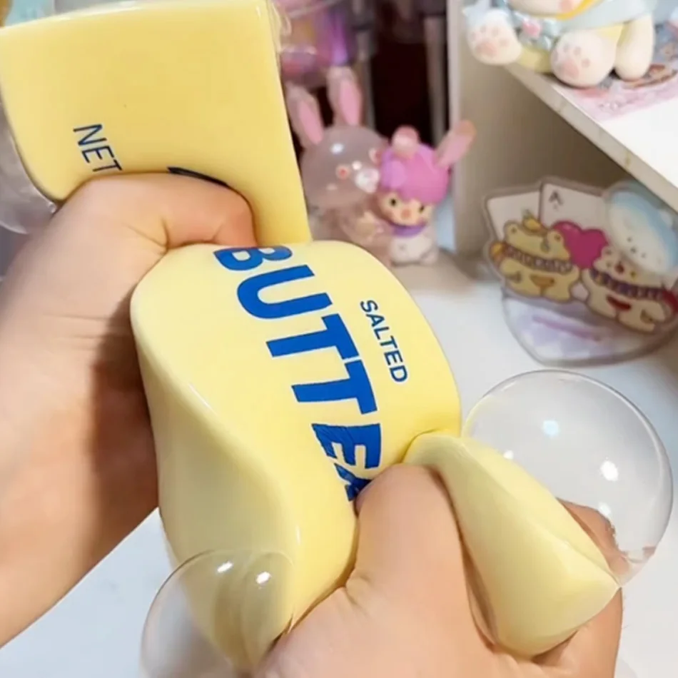 Decompression Toy Butter Stick Squishy Fidget Toys Elastic Cheese Stick Fun Squeeze Anxiety Relief Game Birthday Gift view 6