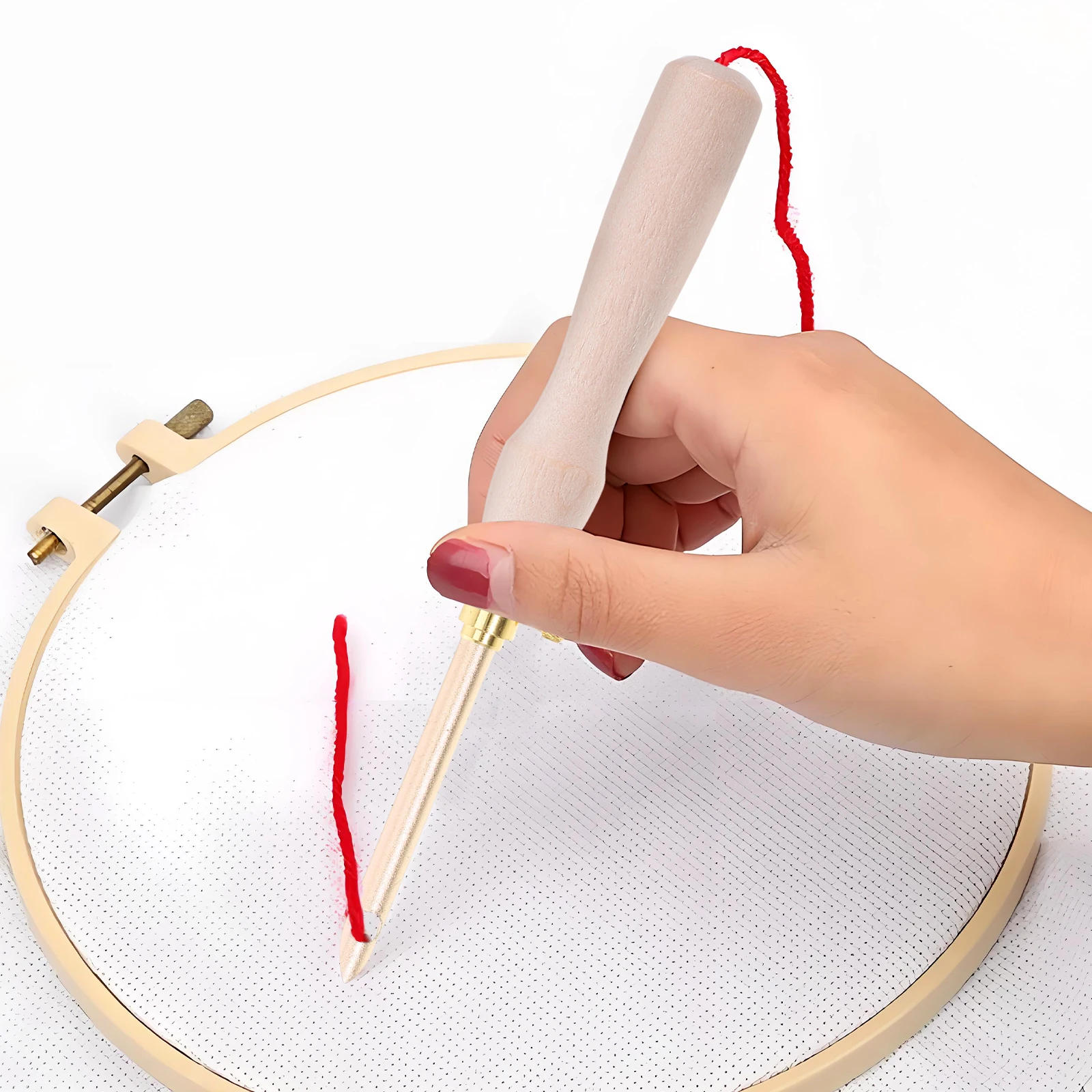 

Wooden Tool Diy Beginner Kit Easy To Learn Embroidery Tool For Knitting Sweaters Hats Scarves Sewing Punch Needle Embroidery