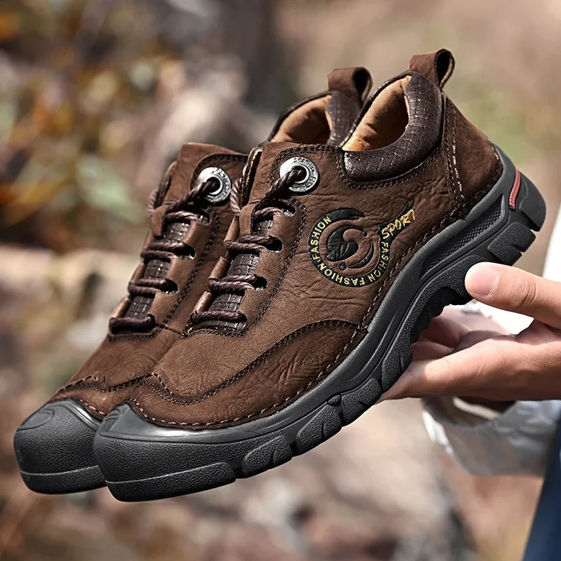 Outdoor Hiking Shoes Men High Quality Retro Casual Soft Sneakers Male Non-slip Camping Trekking Shoes