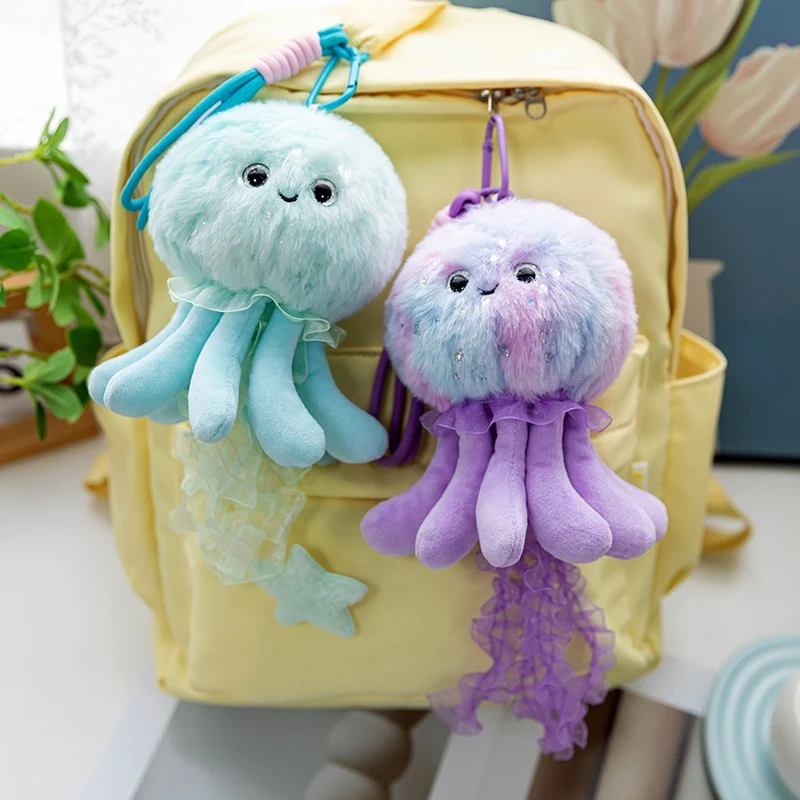 

Jellyfish Plushie Ethereal Ocean Animal Colorful​​ Jellyfish Pendant Soft Stuffed Sea Pendant Cute Bag Decor Keychain For Girl