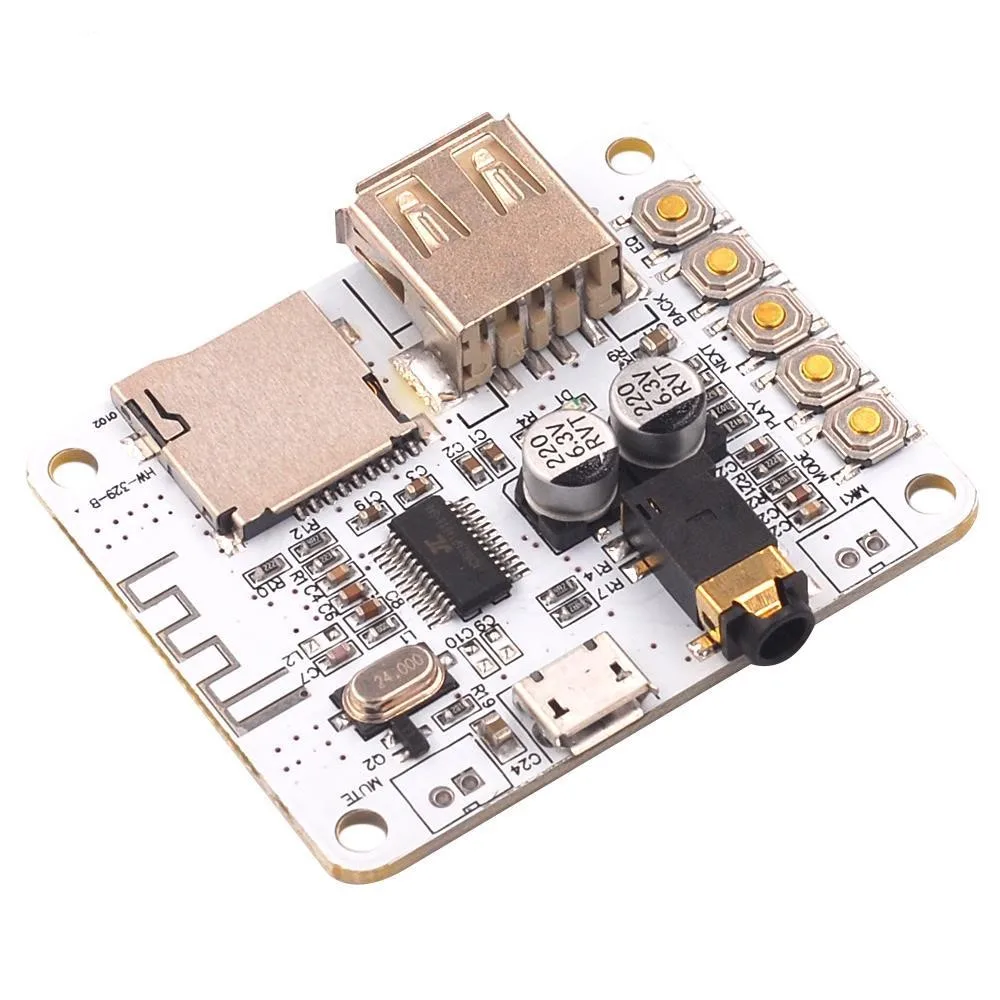 Power amplifier Bluetooth board audio with USB TF card Audio decoding Playback front output electret microphone