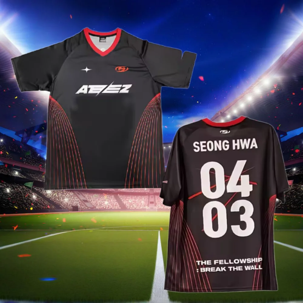 

Мужская и женская футболка Ateez с круглым вырезом, Berlin Shining Safety City, Product Kpop, красивая одежда, модный стиль, большой размер