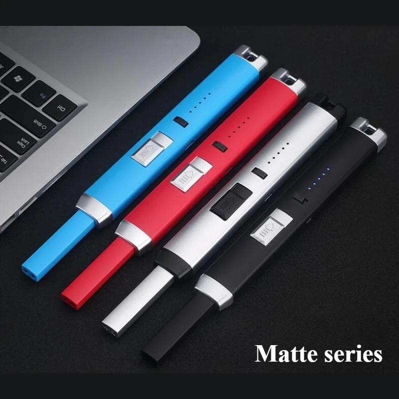 

Металлическая дуговая зажигалка с зарядкой через USB, уличная ветрозащитная прикуриватель, подходит для кухонного освещения, ароматерапевтические свечи для барбекю