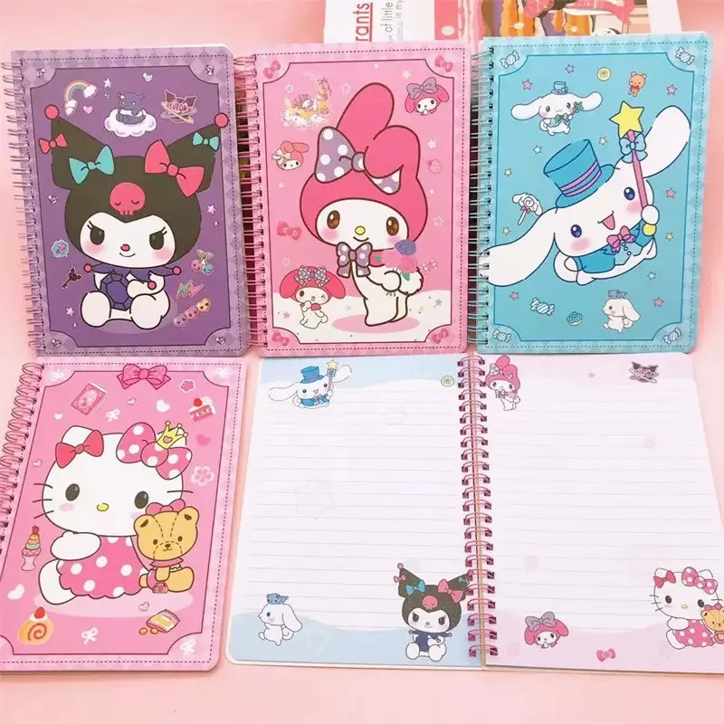 

Цветная страница с мультяшной катушкой А5 Sanrio, ученики начальной школы, запись, запись, детские канцелярские принадлежности, милая книга Kuro