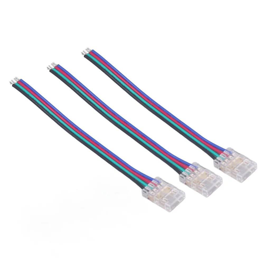 10pcs Durable 4PIN LED Strip Connectors 10mm Transparent COB LED Connectors LED Tape Connectors For Home Party