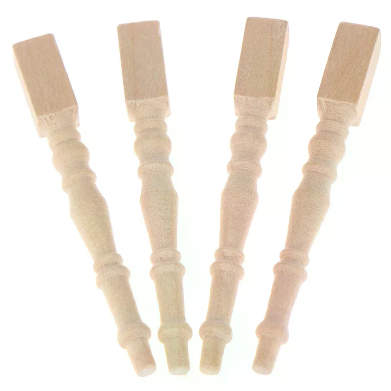 1:12 دمية مصغرة كرسي خشبي الجدول الساق DIY اكسسوارات أثاث اللعب #2