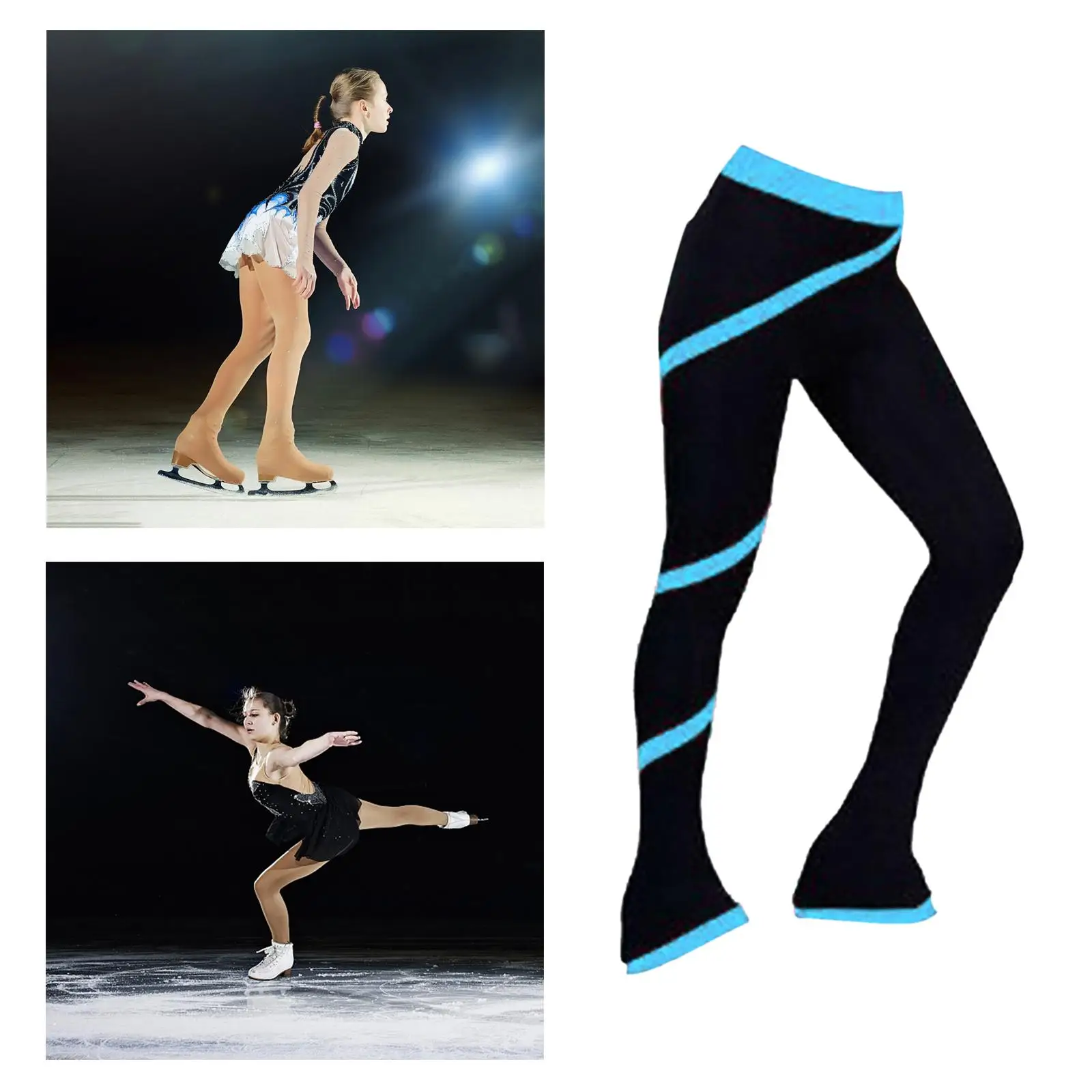 Women Girls\' Ice Figure Skating Pants Training Clothes Long Pants Warm Tights Trousers Dance Yoga Pants Trousers