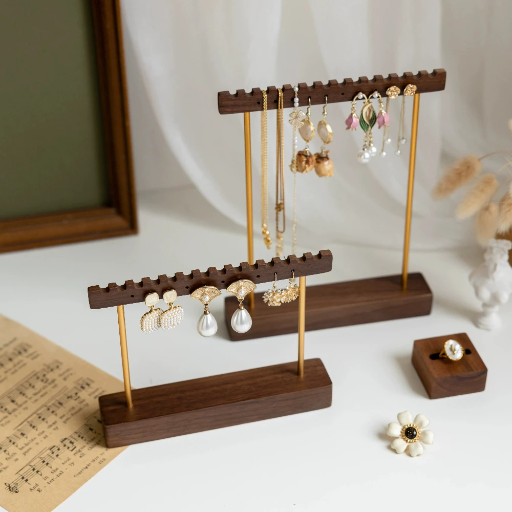 

Oriental Vintage Props Wooden Window Necklace Earring Holder Jewelry Shop Window Showcase Live Stream Product Photography Stand