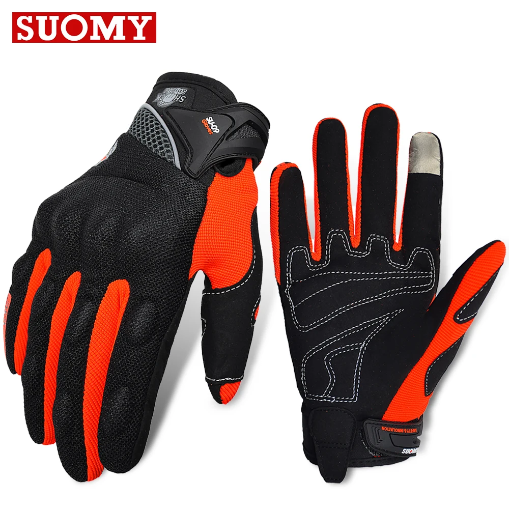 Suomy Motorcycle Gloves Summer Mesh Breathable Moto Gloves Men Women Touch Screen Motocross Gloves Outdoor Sports Protection XXL