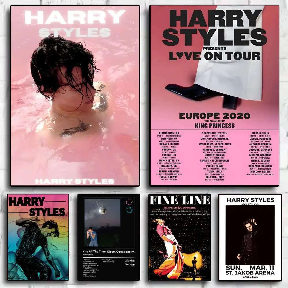 Pop Singer H-Harry Styles Poster Modern Minimalist Wall Art Prints for Bedroom Living Room Aesthetic Contemporary Decor Gift