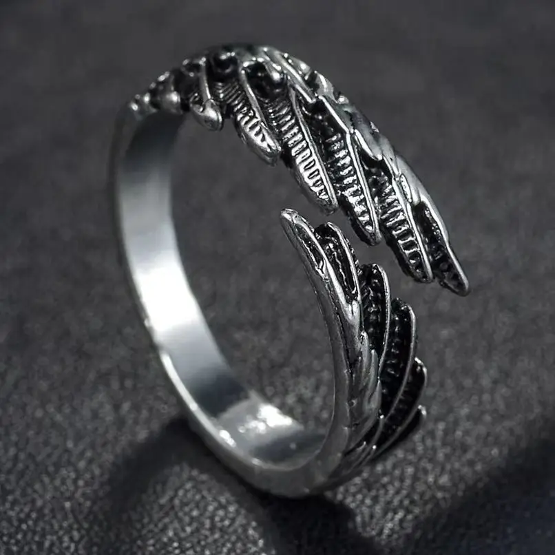 Gothic Punk Angel Devil Wings Ring Hip Hop Fine Male Couple Christmas Gift Jewelry Party Set