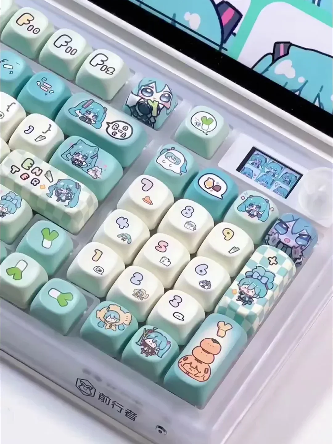 Imagem -05 - Miku Anime Keycap Xoa Pbt Cartoon Keycap Individuation Keyconjunto para Teclado Mecânico para Jogos Switch Presentes