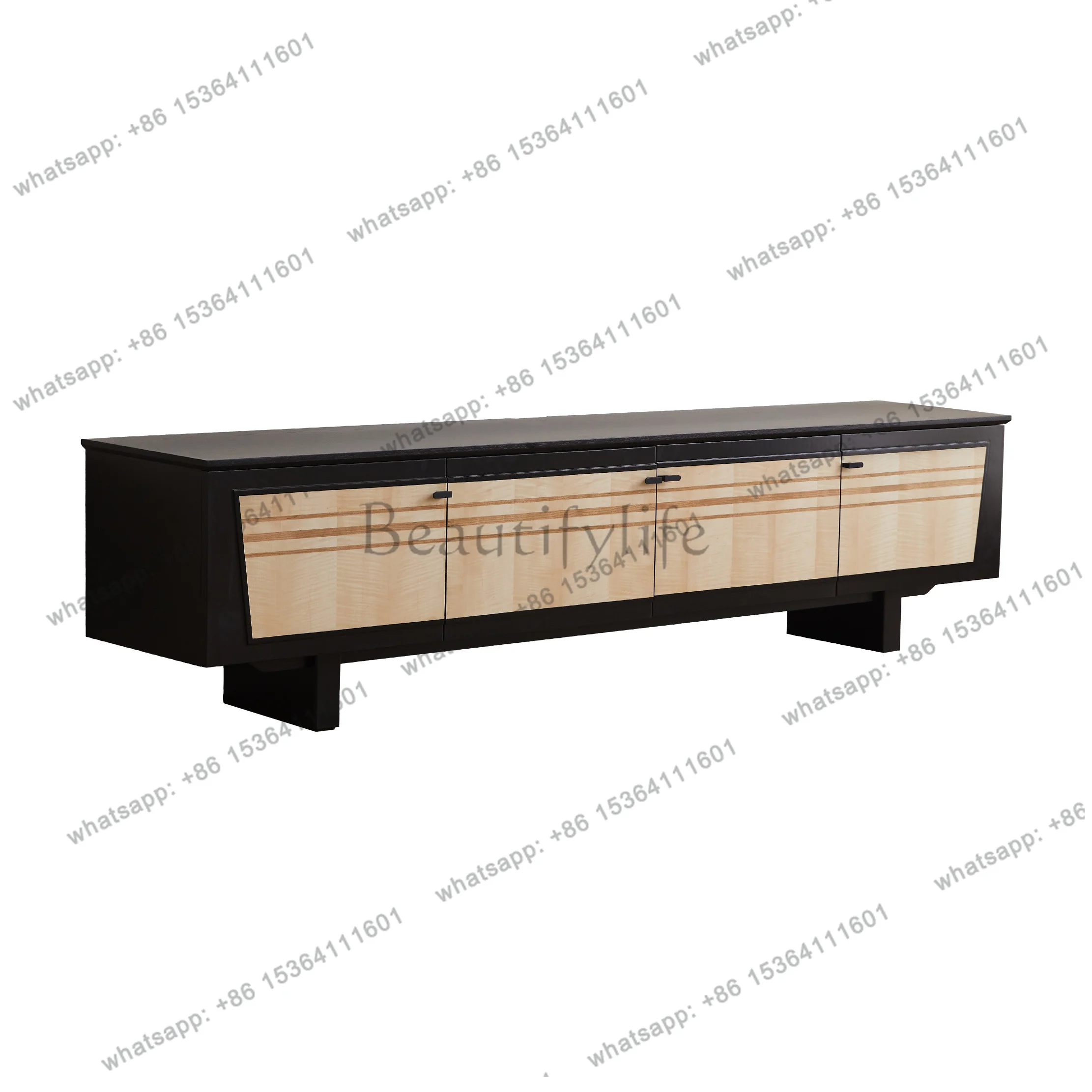 zj TV cabinet antique solid wood TV cabinet retro style living room storage small apartment home Solid wood