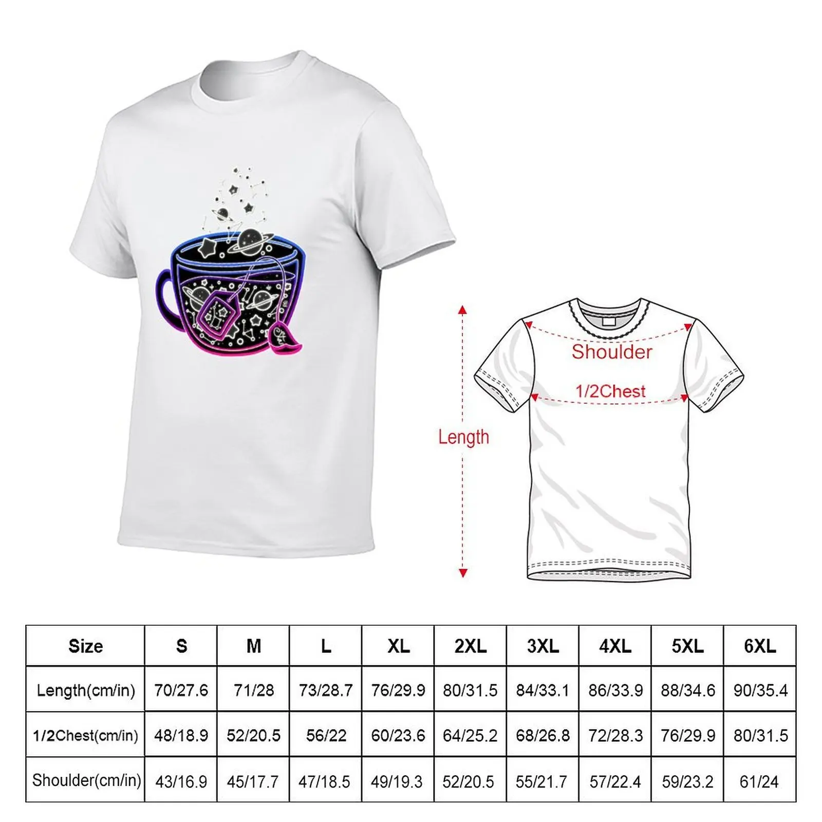 Neon Galaxy Tea (Purple/pink) T-Shirt t shirts for man cotton funny man t shirts for men T-Shirt
