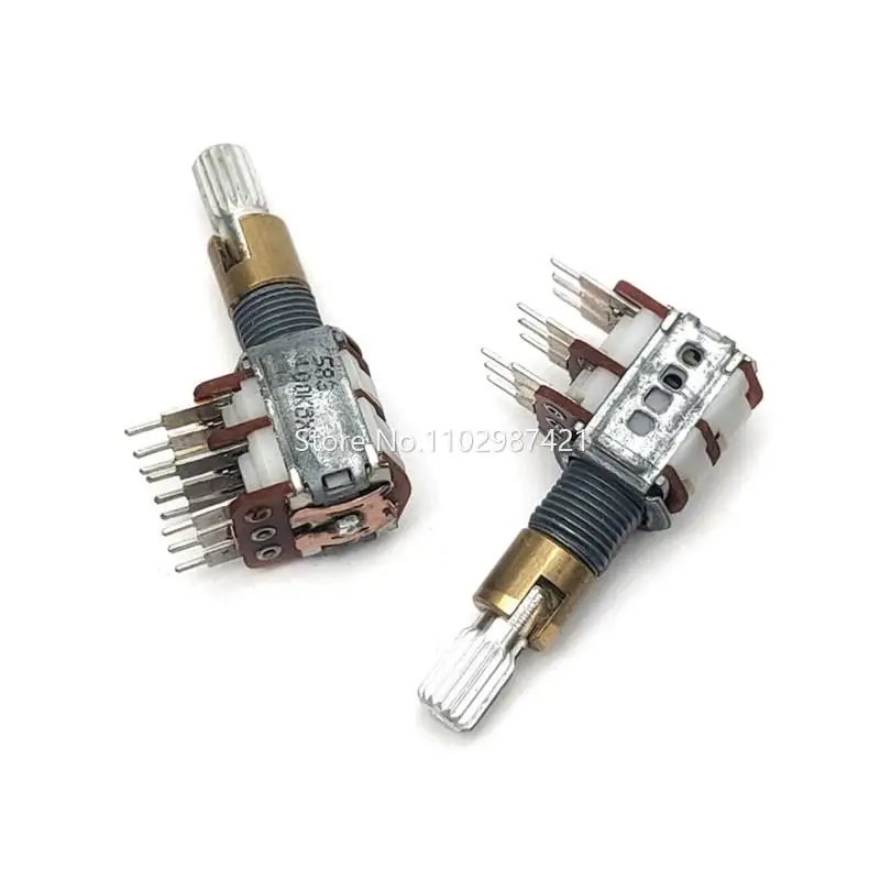 1 Piece Double Shaft Bitonic 3 Link Precision Potentiometer B100K*3 Car Tone Tuning 9 Pin Potentiometer