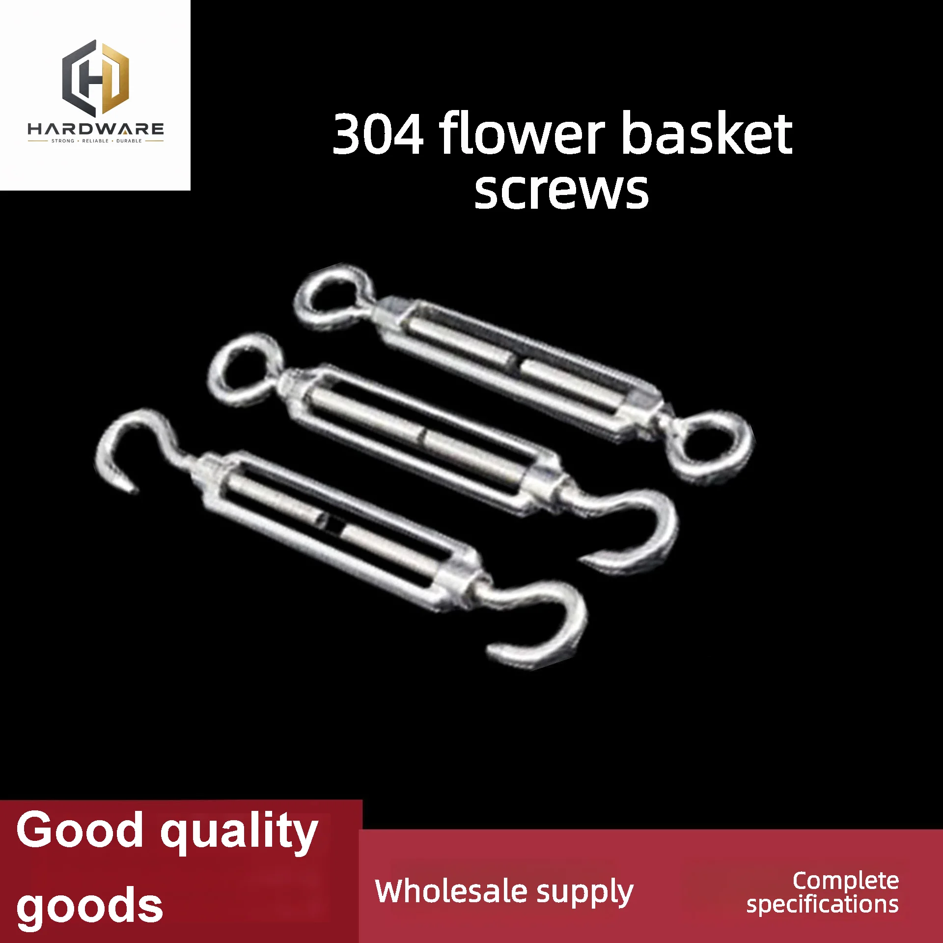 5PCS Hook And Eye OC Type Turnbuckle Size Stainless Steel 304 Heavy Duty Rigging Sailing Hardware Turnbuckle Wire Rope Tension