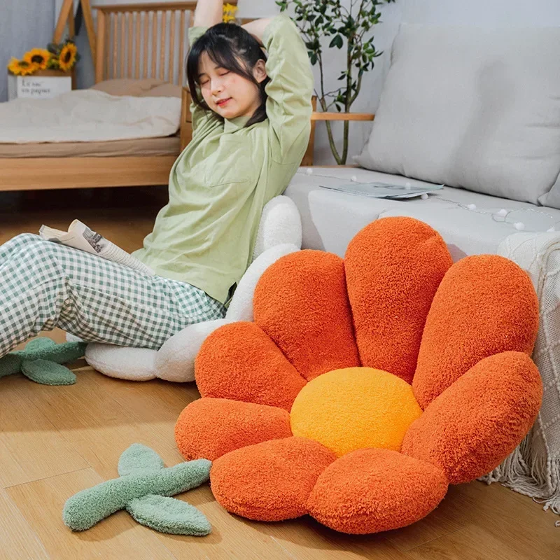 

Ins Flower Pillow Office Chair Lumbar Back Cushion Cute Plush Sofa Throw Pillows Soft Elastic Decor Cushions Winter Oreiller 방석