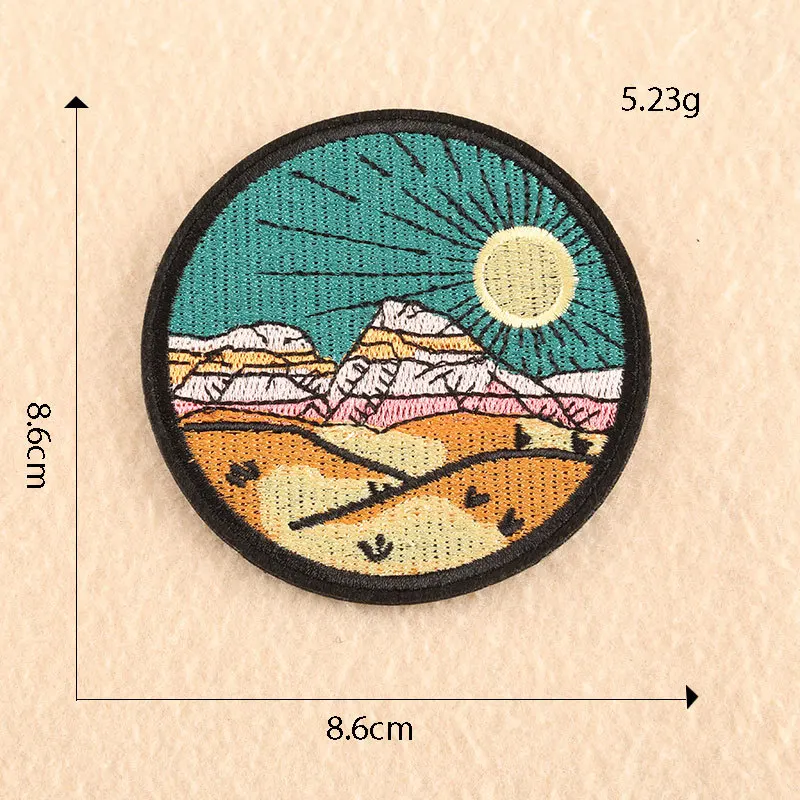 Patches Für Jacken Outdoor Thermocollant Rock Eisen Auf Kleidung 6X4 Landschaft Raum Ufo Bus Kompass Augen Kirsche Stickerei kleine – Detail 6