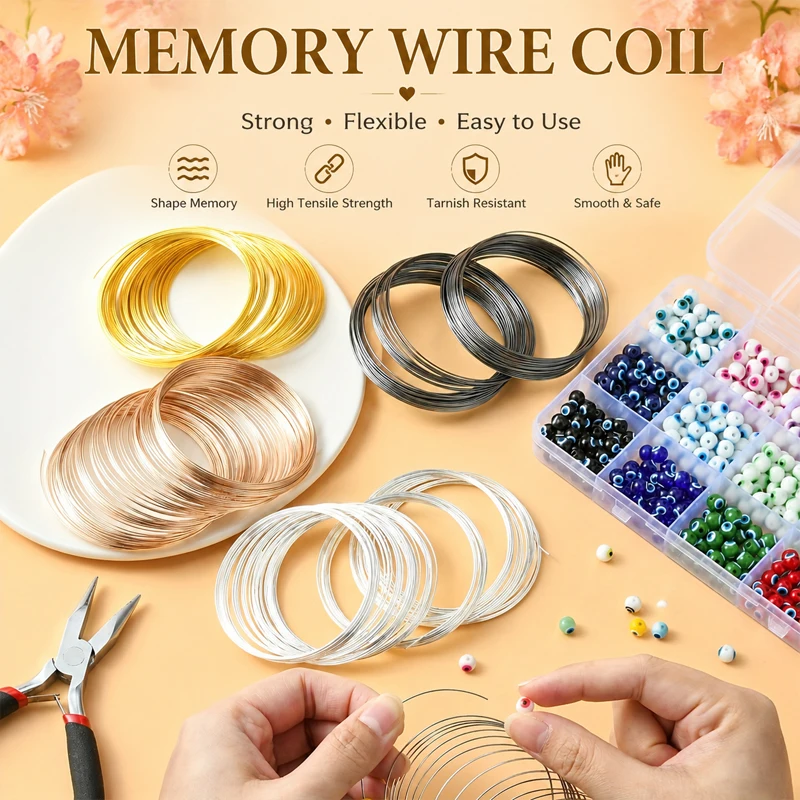 Memory Wire Bracelet - Alloy Memory Wire Multi-Color Handmade DIY