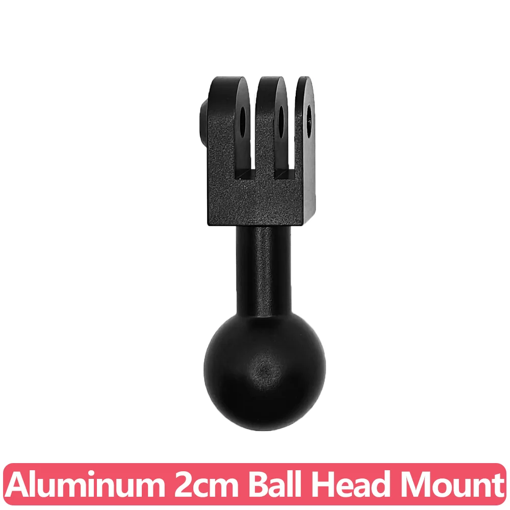 Aluminum 2CM Ball Head Mount 1/4'-20 Threaded Metal Adapter for GoPro SJCAM Insta360 AKASO DJI OSMO Action Aamera Accessories