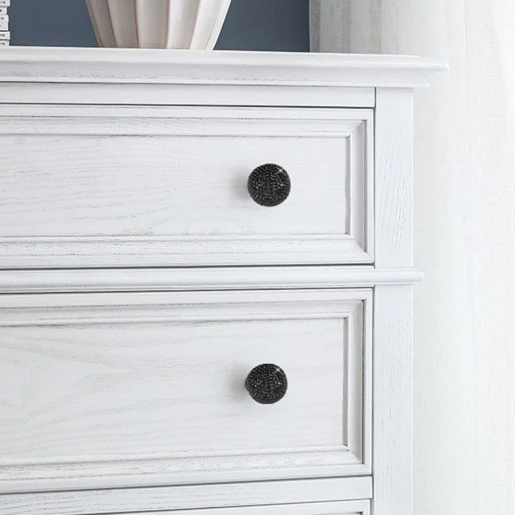 Charming Glitter Ball Shape Door Handles 2Pcs for Closet and Drawer Soft Clay with 5 Screws of Various Lengths