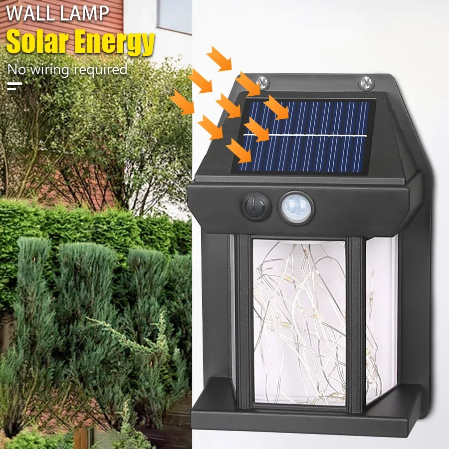 Solar Wall Lamp RGB Tungsten Lamp Outdoor Waterproof Wall Lamp Wall Light Courtyard Garden Passageway Solar Decoration Lantern