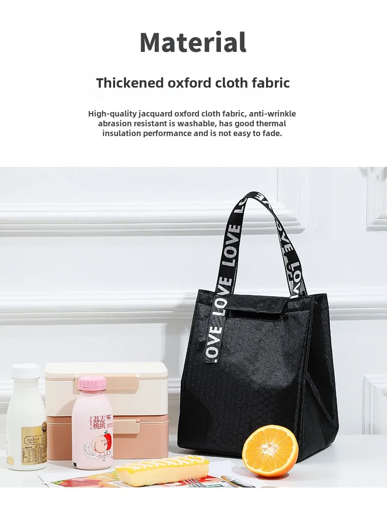 Navy Forest Lunchbox, große Kapazität, tragbar, isoliert, Thermo-Lunch-Tasche aus Oxford-Stoff, Lebensmittelaufbewahrung, Picknick-Tasche für Damen und Herren – Detail 3
