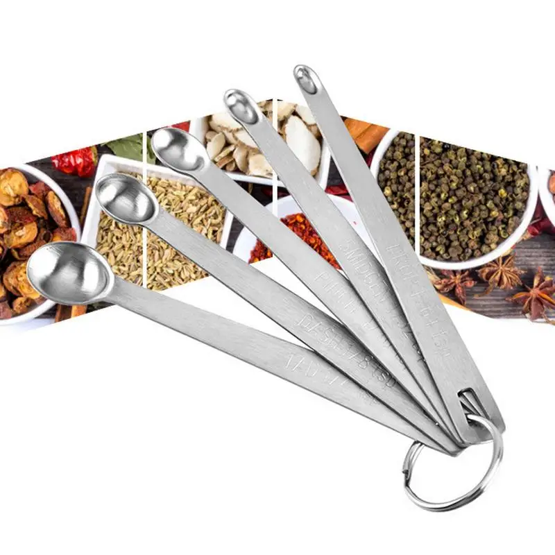 Multipurpose Small Measuring Spoons Set Stainless Steel Measuring Spoons Seasoning Dry & Liquid Ingredients Spoon Kitchen Tools