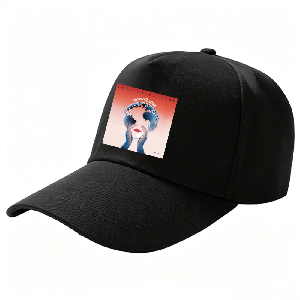 Vintage Rendez-Vous Globe Hands Art Baseball Cap Jean-Michel Jarre Synth Electronic Music Print Curved Brim Cotton Dad Hat