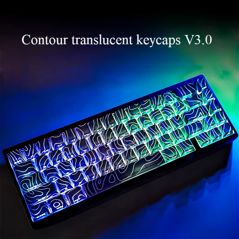 

Character translucent keycaps,contour side-engraved translucent keycaps original height for 87/96 and other mechanical keyboards